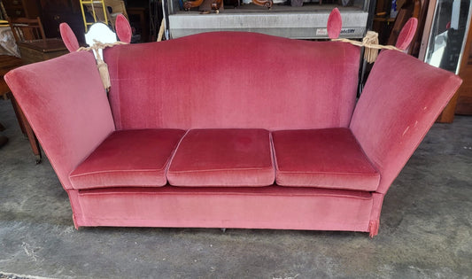 Vintage Pink 3 seat drop arm knole sofa settee day bed foam cushions