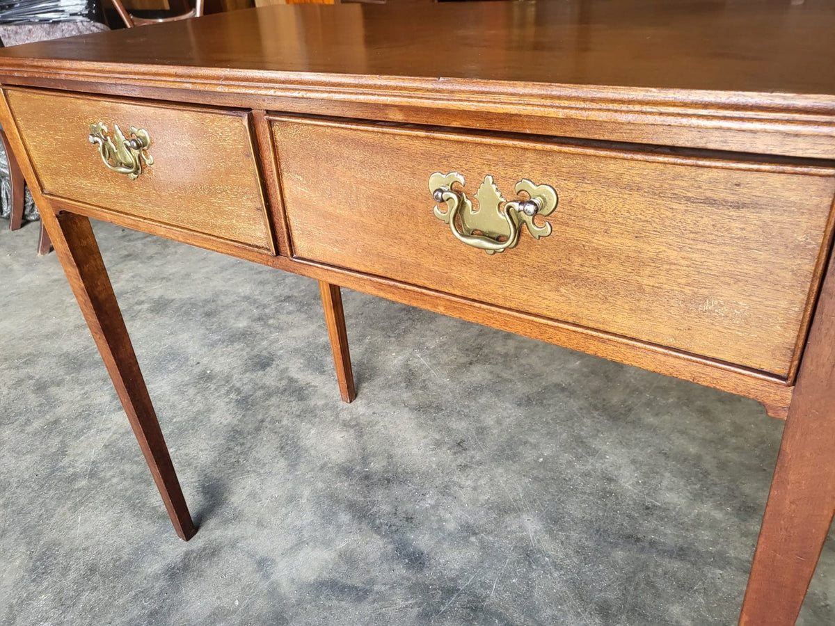 Antique Edwardian small 2 drawer desk serving hall table