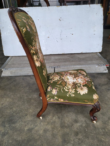 Antique Victorian small nursing bedroom bathroom chair cabriole legs