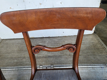 4 x antique Victorian mixed dining chairs drop in seats