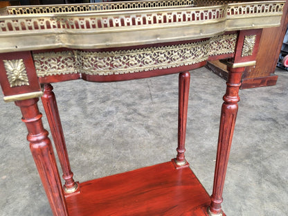 Vintage French 2 tier side end table brass gallery
