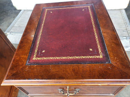 2 x antique repro filing cabinet leather top drawers file drawers PRICE X 1