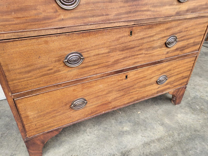 Antique Edwardian 2 over 3 chest of drawers bracket feet