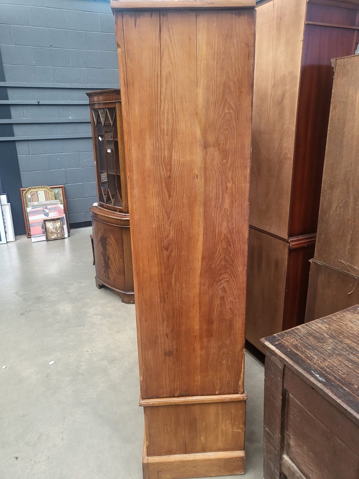 Antique Edwardian walnut single mirrored door double wardrobe bedroom