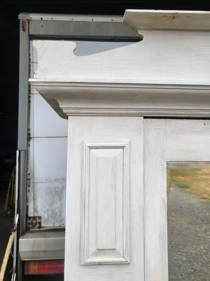 Antique Edwardian single painted wardrobe mirrored door