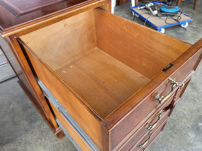 2 x antique repro filing cabinet leather top drawers file drawers PRICE X 1