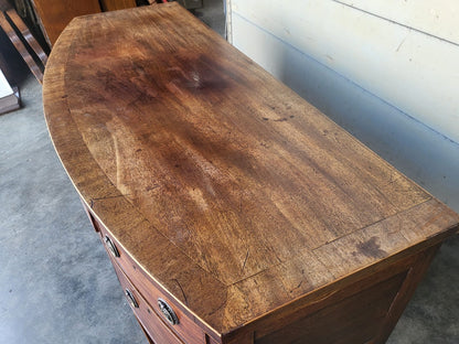Antique Georgian bow front 4 drawer sideboard cabinet tapered legs
