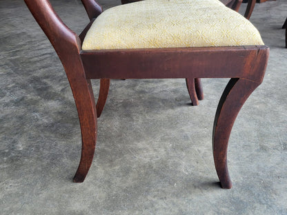Four small antique Georgian dining chairs sabre leg