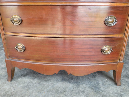 Antique repro bow front chest on chest chest of drawers splayed legs