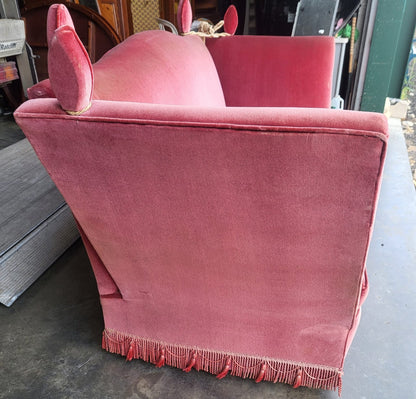 Vintage Pink 3 seat drop arm knole sofa settee day bed foam cushions