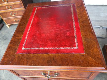 2 x antique repro filing cabinet leather top drawers file drawers PRICE X 1