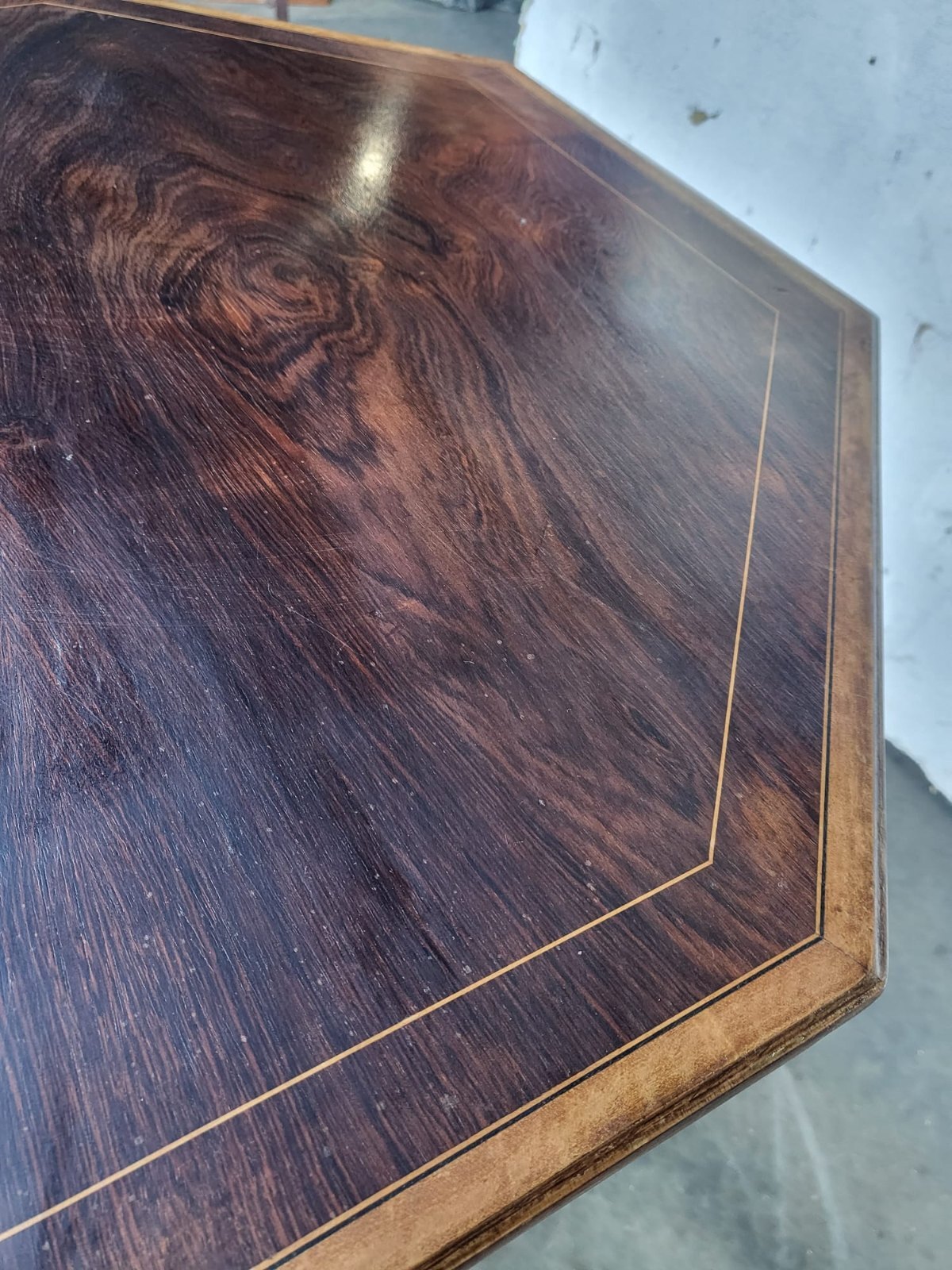 Antique Victorian Rosewood octagonal inland 2 tier side lamp occasional table