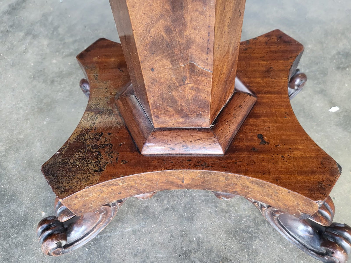 Antique Victorian pedestal fold over dining work table seat 4 desk