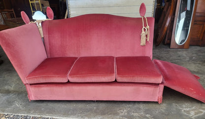 Vintage Pink 3 seat drop arm knole sofa settee day bed foam cushions
