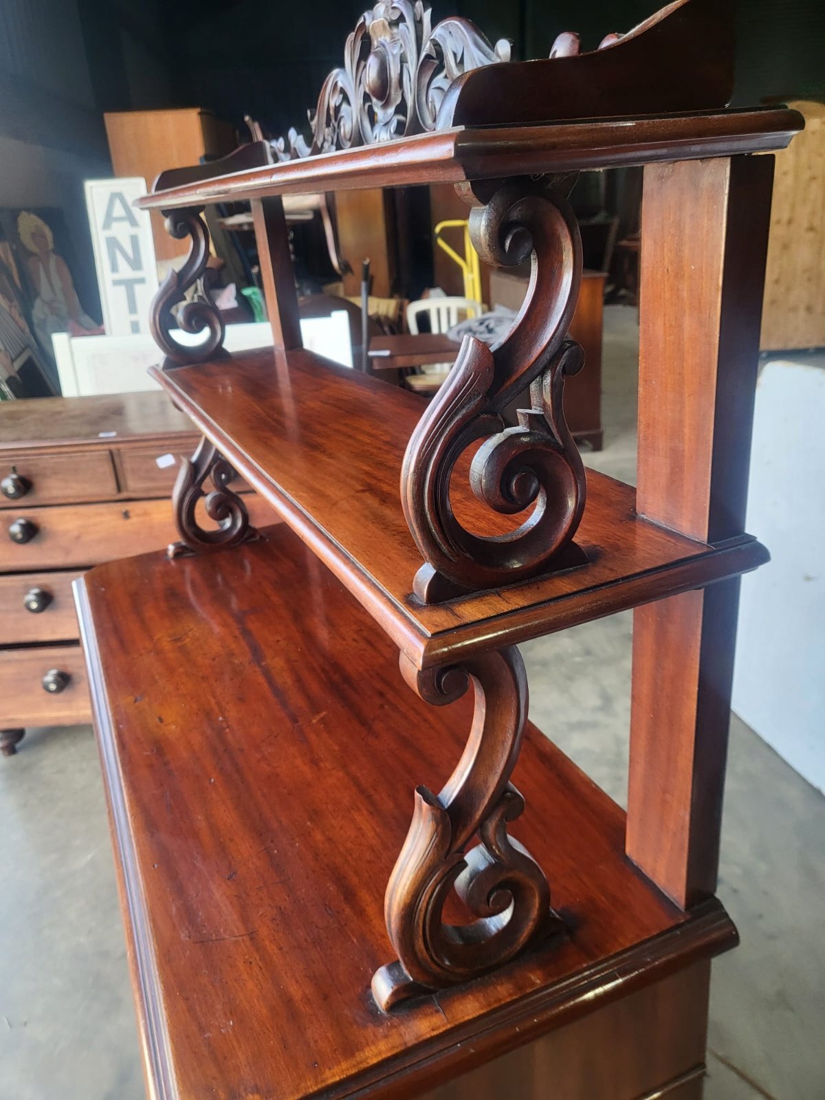 Antique slim small chiffonier sideboard gallery cabinet