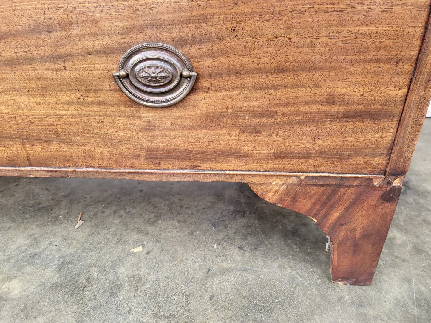 Antique Edwardian 2 over 3 chest of drawers bracket feet