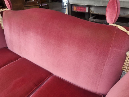 Vintage Pink 3 seat drop arm knole sofa settee day bed foam cushions
