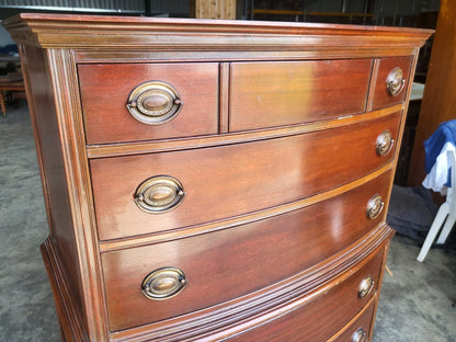 Antique repro bow front chest on chest chest of drawers splayed legs