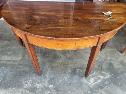Antique Georgian mahogany round dining table 2xD end tables seat 6