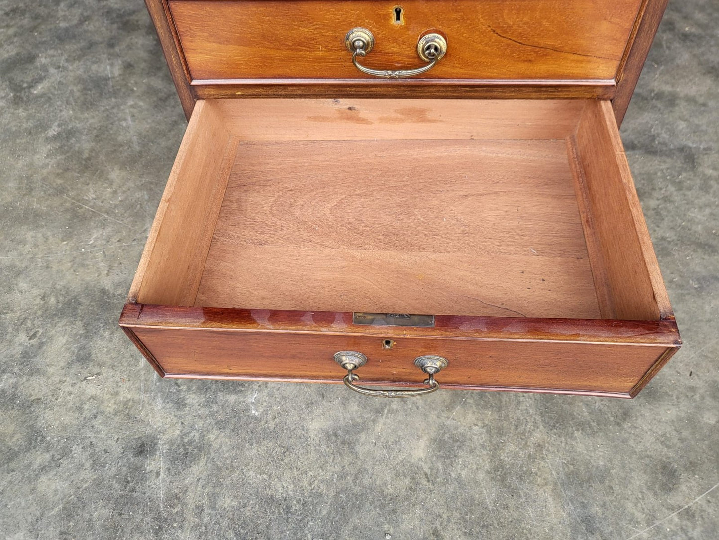 Antique Victorian tall glazed side end cabinet drawers cabriole legs