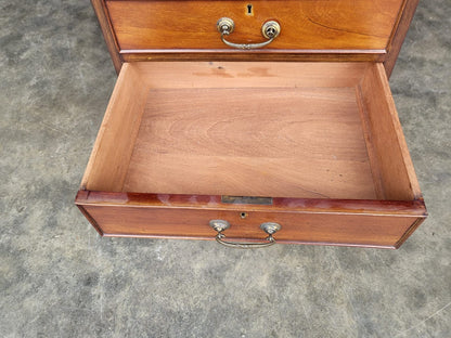 Antique Victorian tall glazed side end cabinet drawers cabriole legs