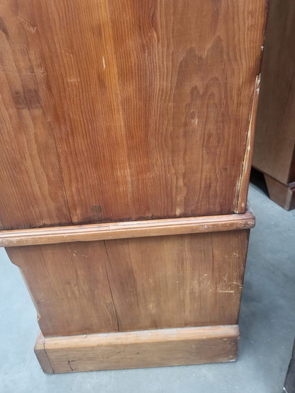 Antique Edwardian walnut single mirrored door double wardrobe bedroom