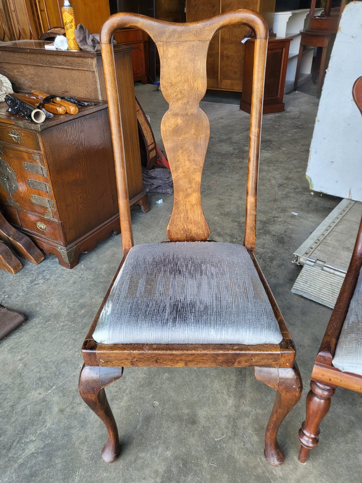 4 x antique Victorian mixed dining chairs drop in seats