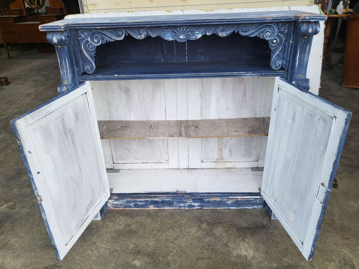 Antique painted small sideboard cupboard chiffonier