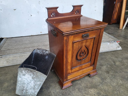 Antique Edwardian side end lamp table storage coal perdonium