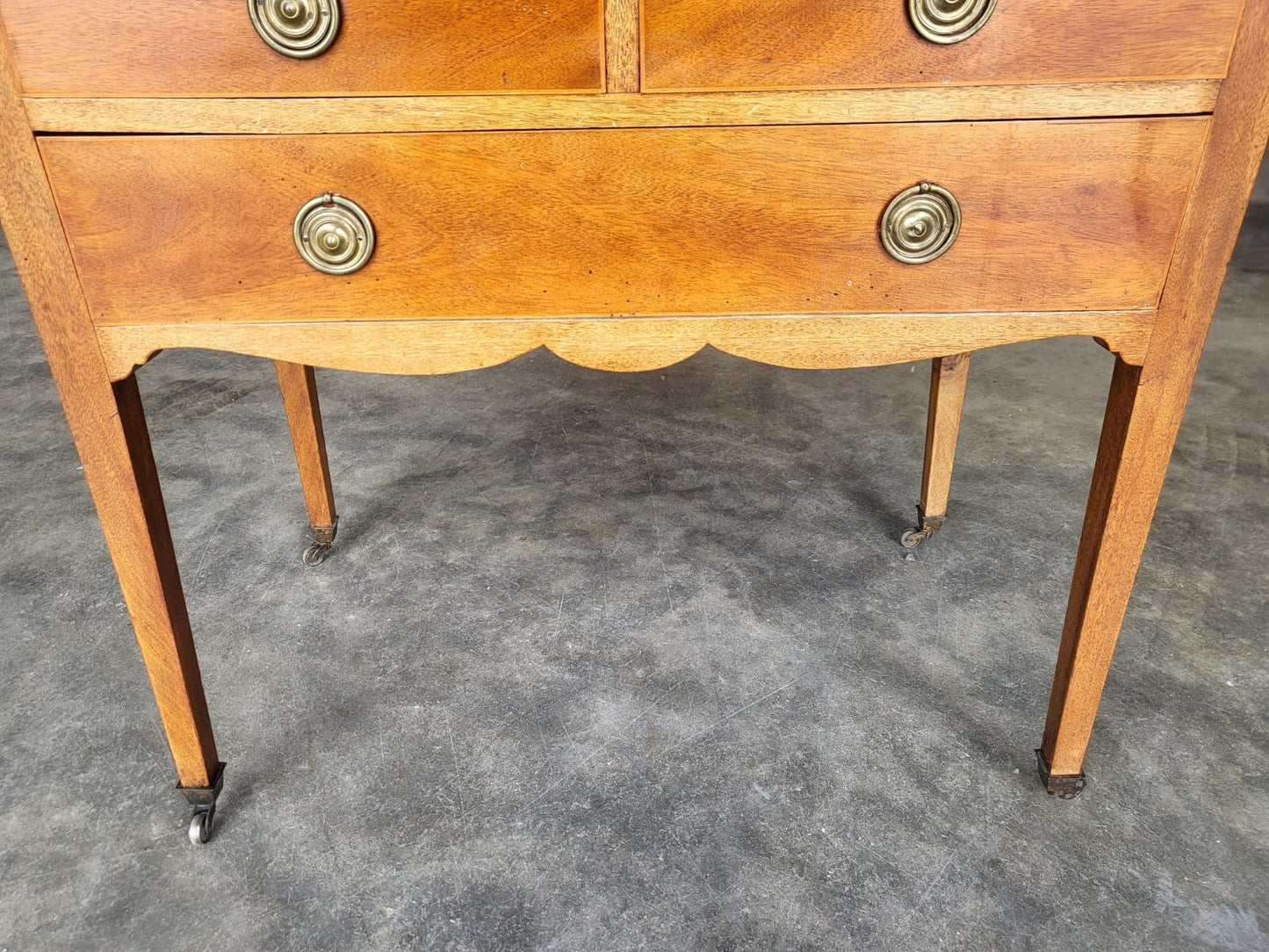 Antique Edwardian low boy sideboard hall table server drawers