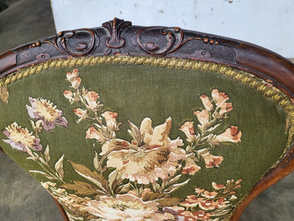 Antique Victorian small nursing bedroom bathroom chair cabriole legs