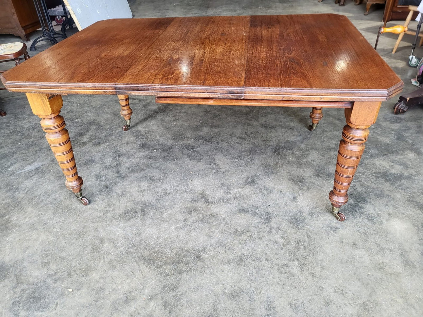 Antique Victorian wind out extending dining table seat 6