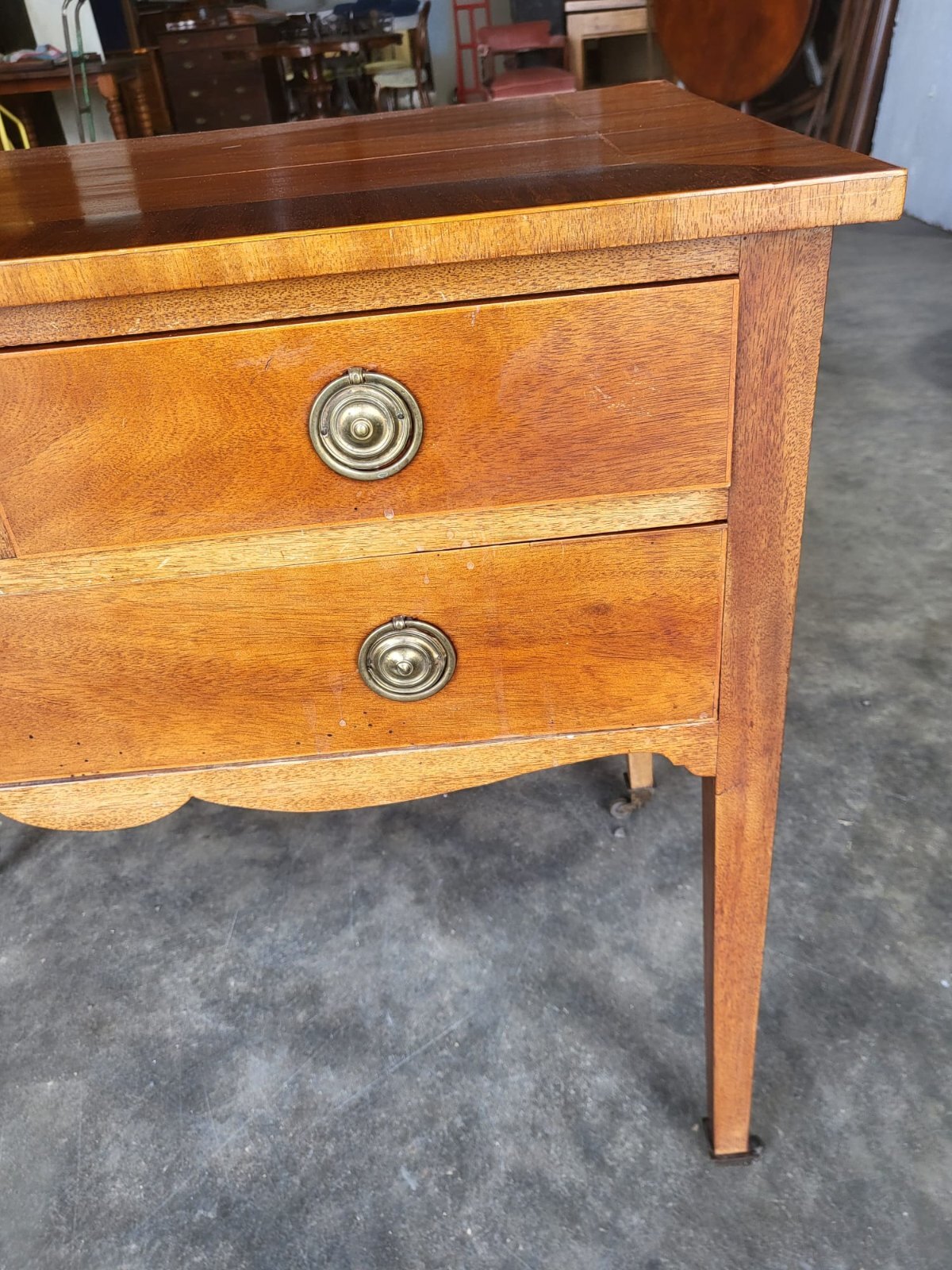 Antique Edwardian low boy sideboard hall table server drawers