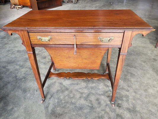 Antique Edwardian single drawer work sewing hall table desk