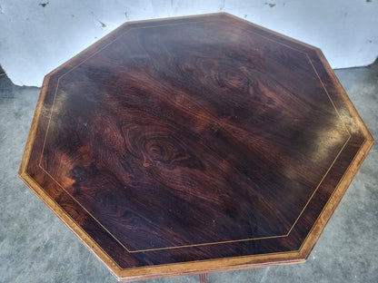 Antique Victorian Rosewood octagonal inland 2 tier side lamp occasional table
