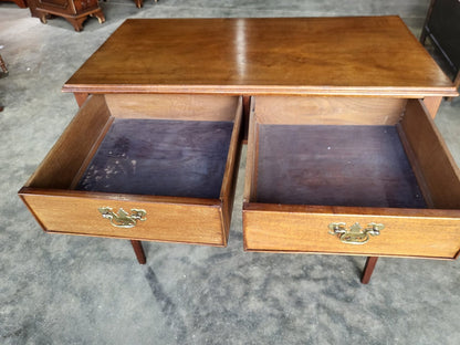 Antique Edwardian small 2 drawer desk serving hall table