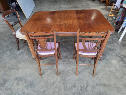 Antique Victorian wind out extending dining table seat 6