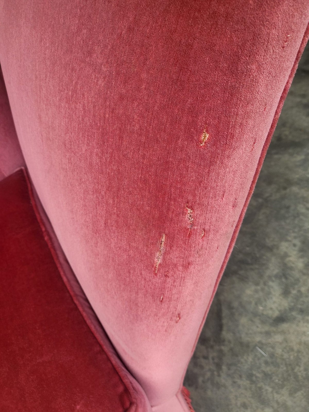 Vintage Pink 3 seat drop arm knole sofa settee day bed foam cushions
