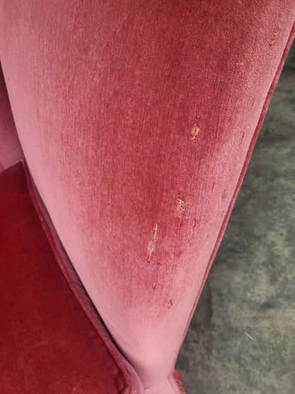 Vintage Pink 3 seat drop arm knole sofa settee day bed foam cushions