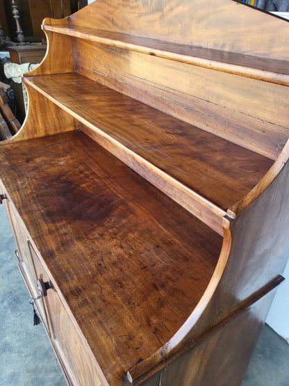 Antique Victorian mahogany chiffonier sideboard gallery shelves