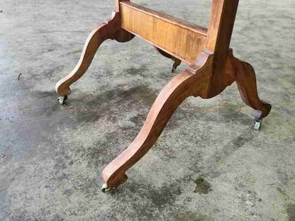 20thC tall cheval floor standing bedroom mirror castors