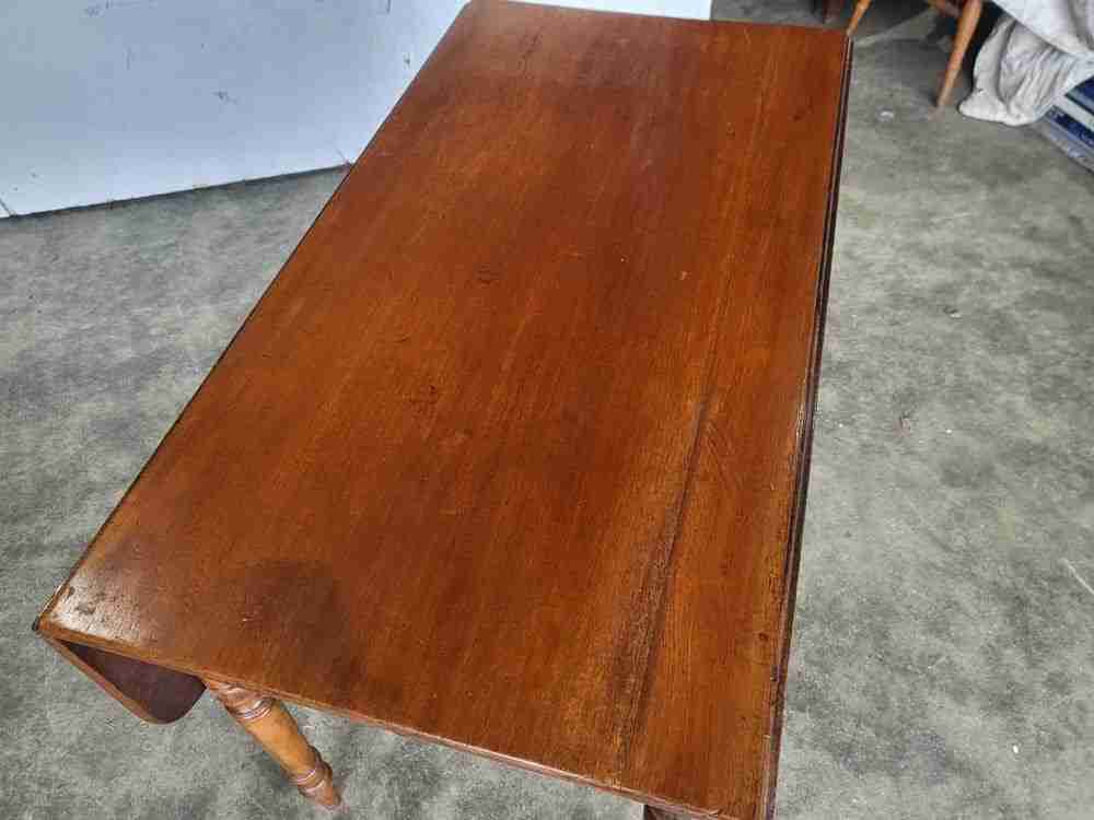 Antique drop leaf Pembroke dining occasional table drawer seat 6