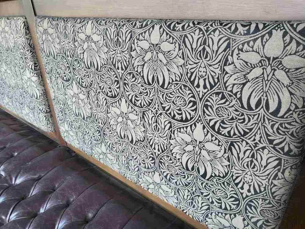 Large 8' leather seat high back bench seat turned legs home business