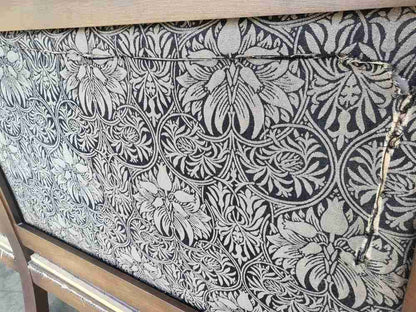 Large 8' leather seat high back bench seat turned legs home business