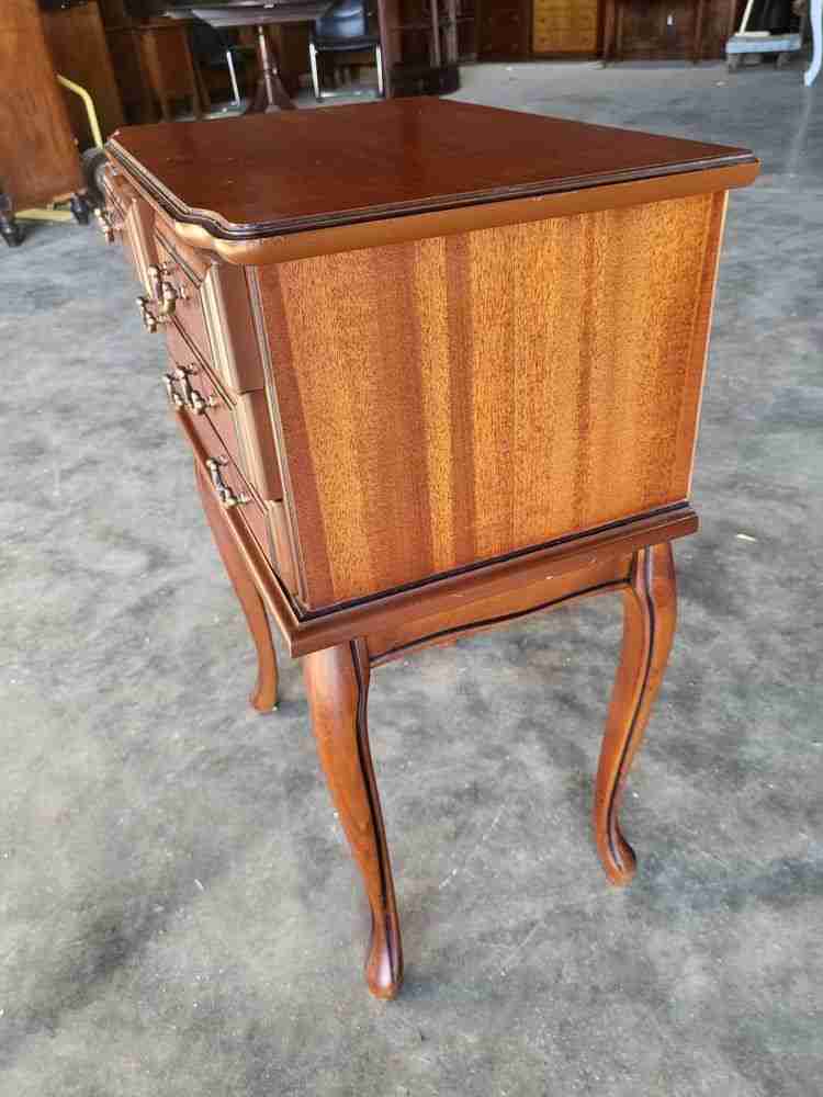 Antique repro small side table cutlery collectors 2 over 2 drawers
