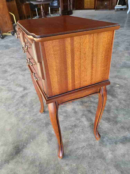Antique repro small side table cutlery collectors 2 over 2 drawers