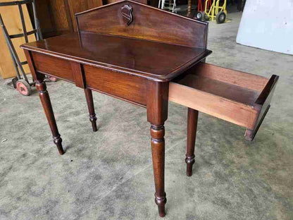 Antique Edwardian small console hall table desk drawer