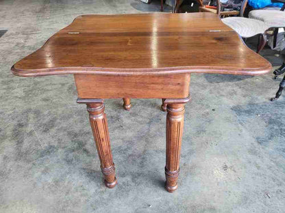 Antique serpentine extending dining occasional hall desk table