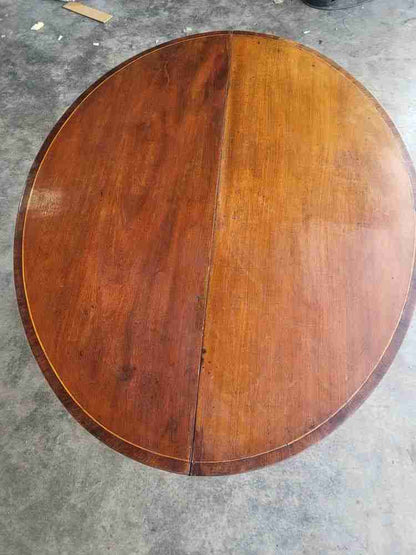 Antique Edwardian inlaid gate leg drop leaf occasional dining table