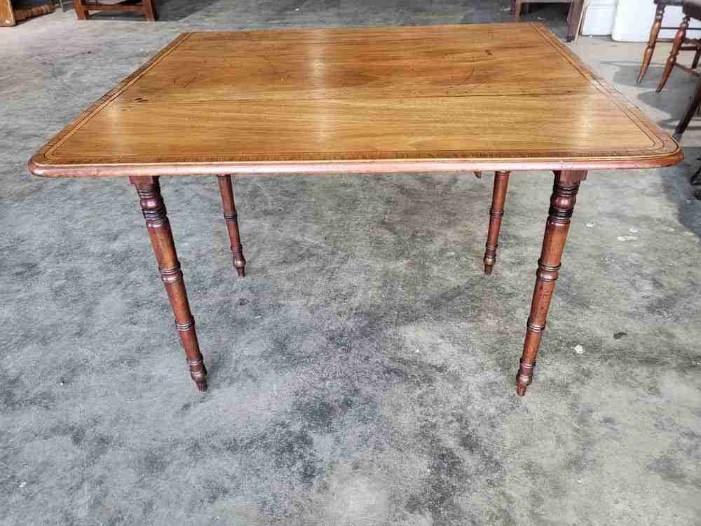 Antique inlaid Pembroke drop leaf dining occasional  table
